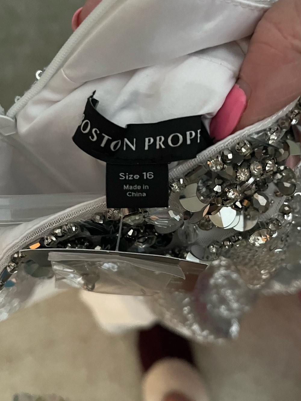 Boston Proper Silver rhinestone Dress 16
